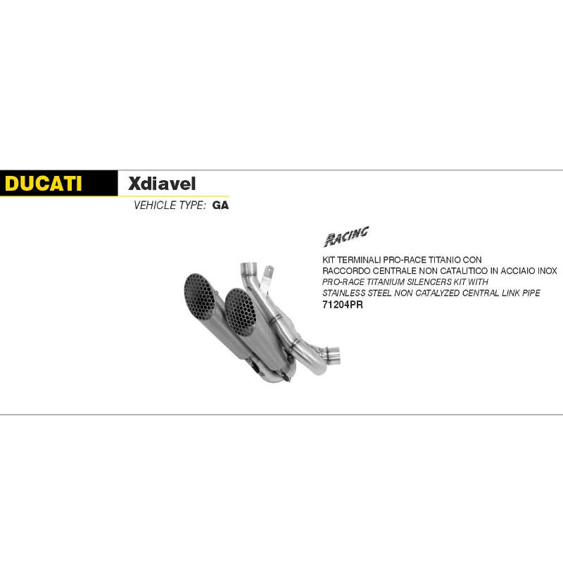 Escape Arrow Pro Race negro Ducati Xdiavel 16-20